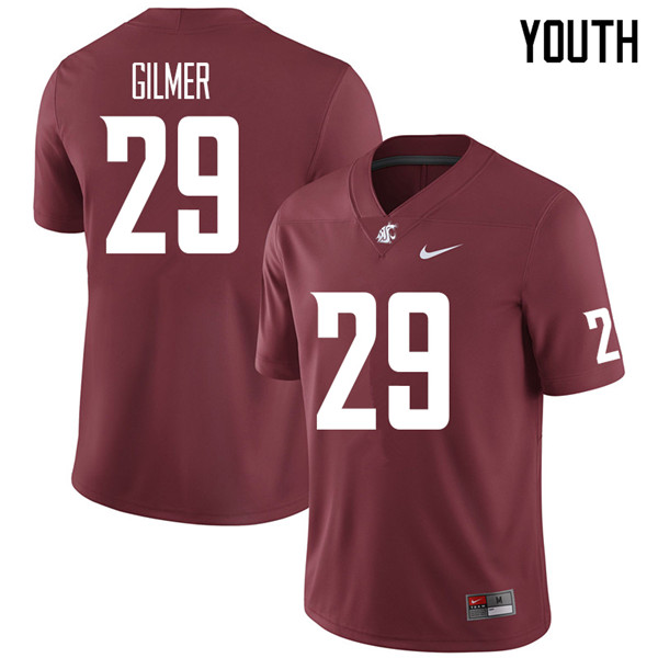 Youth #29 Makiah Gilmer Washington State Cougars College Football Jerseys Sale-Crimson